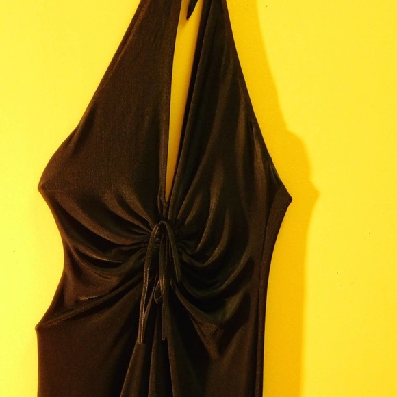 Vintage Retro 1980's Black Halter Jumpsuit - Picture 3 of 8